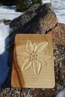 Edelweiss sculptée sur bois